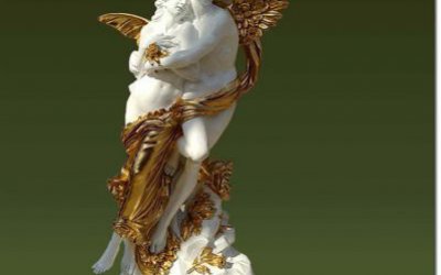 愛神別墅景觀玻璃鋼彩繪鍍金雕塑