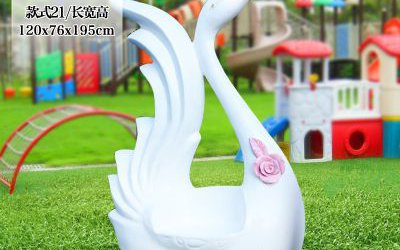 商場室內(nèi)白天鵝卡通動物玻璃鋼休閑座椅擺件