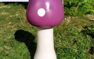 公園草坪彩繪玻璃鋼蘑菇雕塑