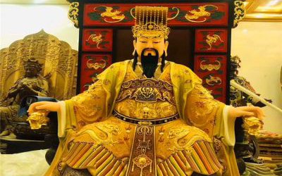 寺廟景觀玻璃鋼彩繪東岳大帝雕塑