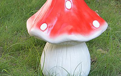 公園蘑菇裝飾品彩繪玻璃鋼材質(zhì)蘑菇雕塑