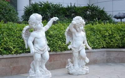 廣場(chǎng)擺放玻璃鋼小天使西方人物雕塑