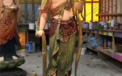 寺廟景區(qū)玻璃鋼彩繪三圣雕塑