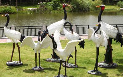 公園景區(qū)玻璃鋼仿真仙鶴雕塑