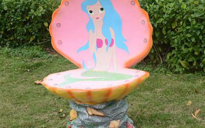 游樂(lè)園玻璃鋼美人魚卡通座椅雕塑