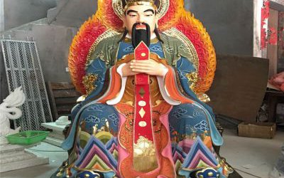 景區(qū)戶外大型玻璃鋼彩繪神佛東岳大帝雕塑