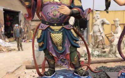 玻璃鋼持國(guó)天王彩繪景區(qū)寺廟天王雕塑