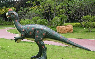戶外草坪玻璃鋼仿真彩繪仿真動物恐龍雕塑