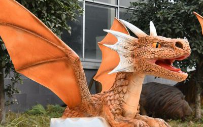 大型仿真玻璃鋼戶外景區(qū)的飛天恐龍雕塑