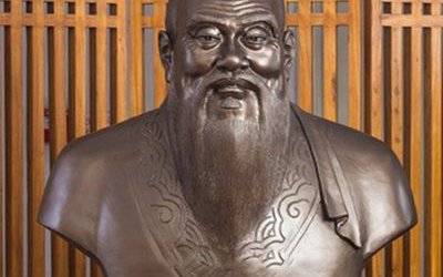 學校玻璃鋼仿銅儒家學派創(chuàng)始人孔子雕塑肖像