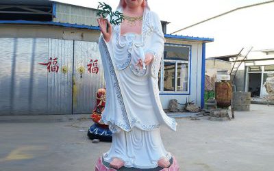 玻璃鋼彩繪戶外景區(qū)滴水觀音雕塑