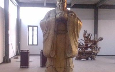 學(xué)院園林仿銅玻璃鋼道家創(chuàng)始人老子雕塑