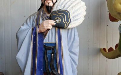 景區(qū)寺廟擺放玻璃鋼彩繪諸葛亮雕塑