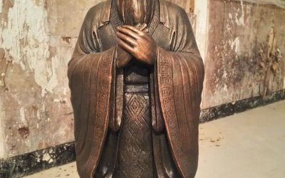 校園鑄銅孔子名人玻璃鋼雕塑