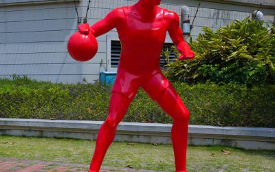 城市街邊擺放玻璃鋼彩繪打籃球戶(hù)外運(yùn)動(dòng)景觀擺件雕塑