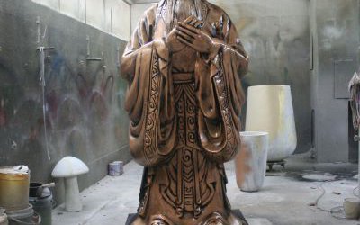 學(xué)院歷史名人孔子玻璃鋼仿銅雕塑