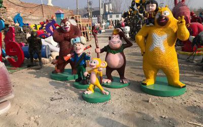 戶外公園游樂園擺放卡通人物熊出沒系列玻璃鋼雕塑