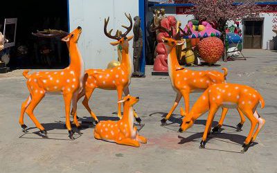 城市街邊仿真動物梅花鹿雕塑