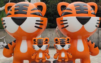 商場(chǎng)玻璃鋼卡通老虎雕塑