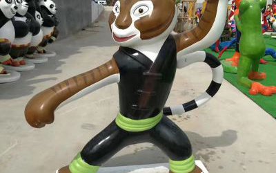 學(xué)校游樂園擺放功夫金猴玻璃鋼卡通雕塑